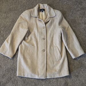 London Fog Womens Wool Cream Women's Pea Coat Size 12